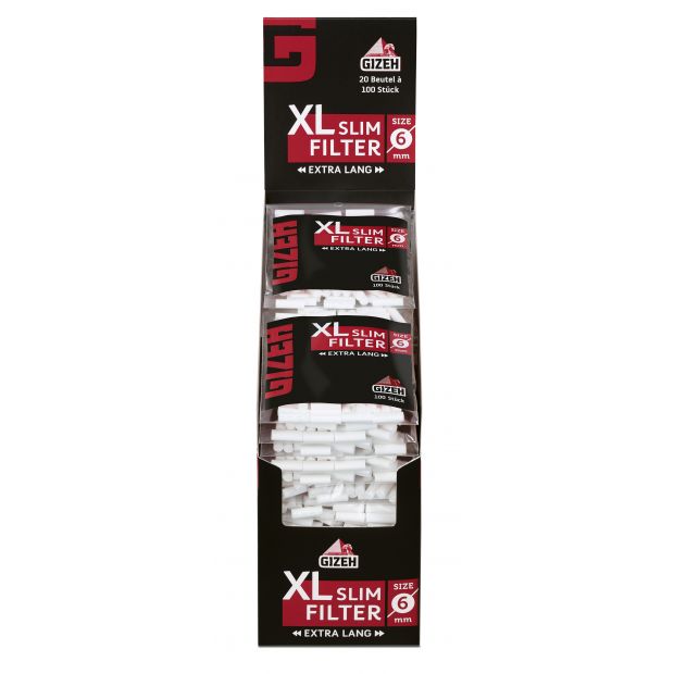 Gizeh Black XL Slim Filter 6mm Extra Lange Zigarettenfilter 200x 100 (10 Boxen)