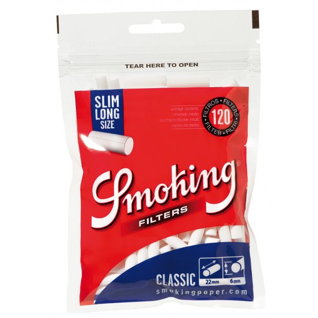 Smoking Classic Filters Long Size Slim Zigarettenfilter Lang 10x Bags (1200 Filter)