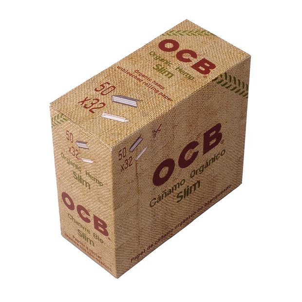 OCB Organic Hemp King Size Slim 100% Natural 1 box (50 booklets)