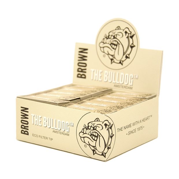 The Bulldog natural filter tips Brown slim unbleached Eco perforated