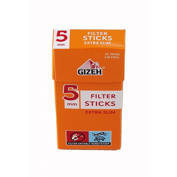Gizeh Filter Sticks Extra Slim 5 mm Diameter 1 package (126 filters)