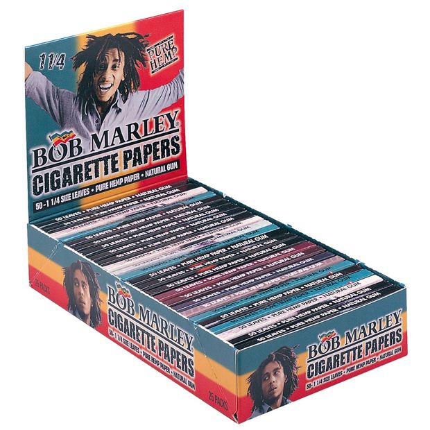 Bob Marley 1 1/4 Medium Size Blttchen aus Hanf 1 Box (25 Heftchen)