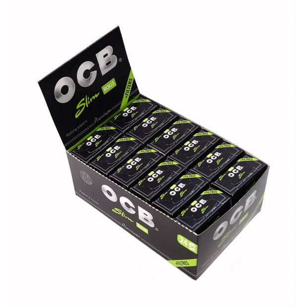 OCB Slim Rolls+Filters Drehpapier und Tips in einer Packung 1 Box (24 Packungen)