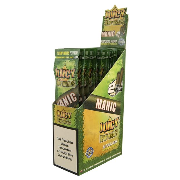 1 Box Juicy Jay Hemp Wraps MANIC no Tobacco