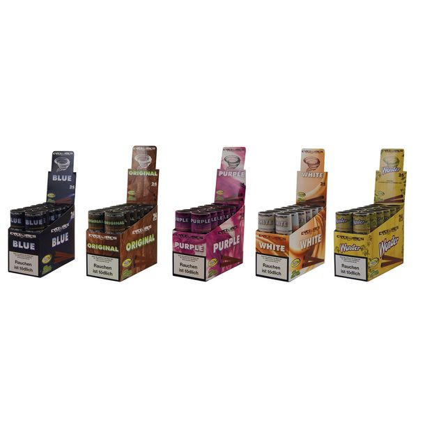 3 Boxes Cyclones King Size Cones pre-rolled 5 Flavours