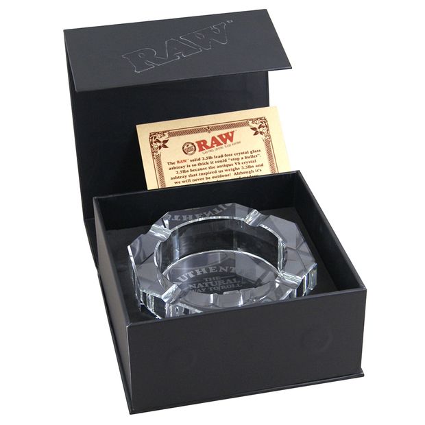 RAW lead-free Crystal Glass Ashtray, solid 3,3lb ashtray,...