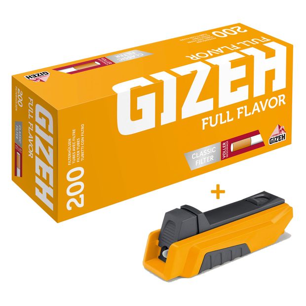 *BARGAIN PACK!* 10 Boxes of GIZEH Full Flavour Tubes + 1 GIZEH Vario Filling Machine
