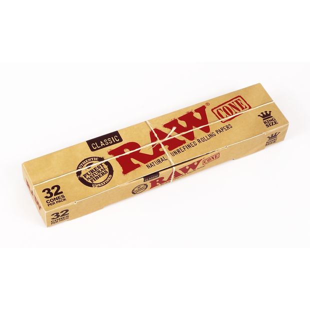 RAW Classic Cones King Size, pre-rolled with RAW-Tip, 32 Cones per Package