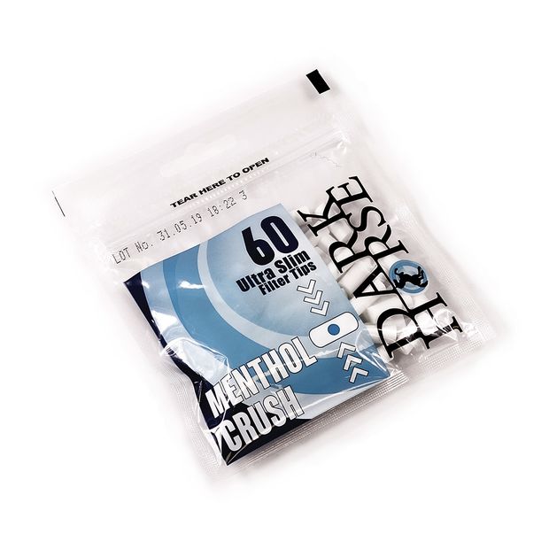 Dark Horse Ultra Slim Filter Tips Menthol Crush, 6 mm, 60 Filters per Bag 4 bags (240 filters)