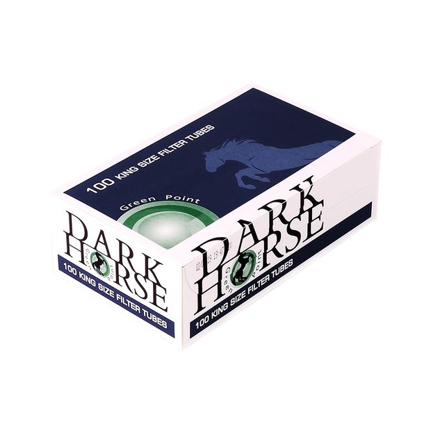 Dark Horse King Size Filter Tubes Green Point, with Menthol Capsule, 100 Cigarette Tubes per Box