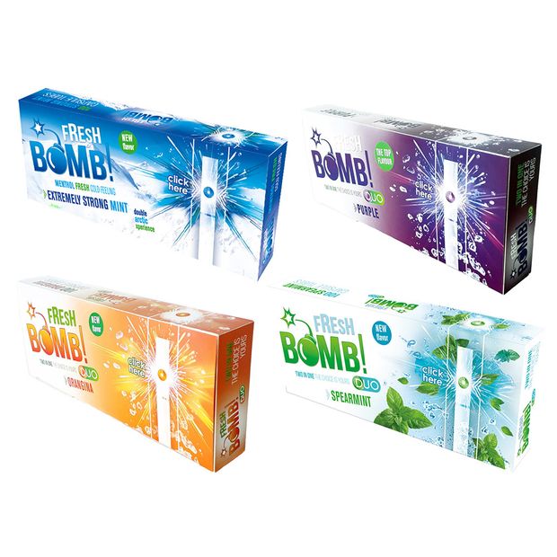 Fresh Bomb Click Tubes with Aroma Capsule, 4 Flavours SUPERMIX