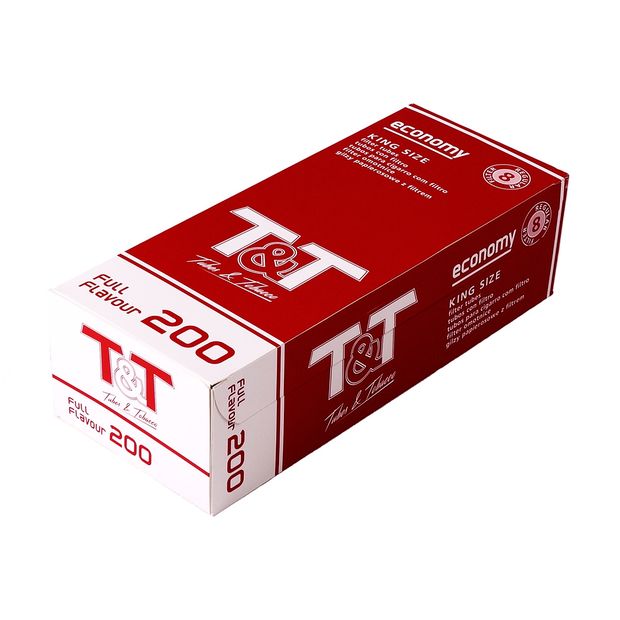 T&T Economy King Size Tubes, 200 Filter Tubes per Box 50 boxes (1 mastercase)