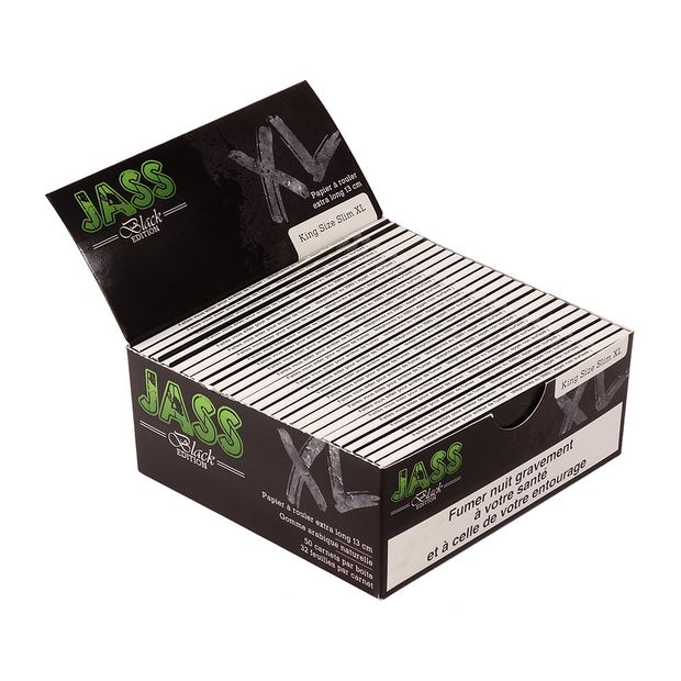 JASS Black Edition King Size Slim XL, extra-long and thin Papers, 13 cm Length!