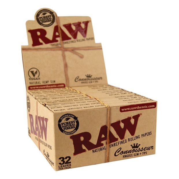 RAW Connoisseur King Size Papers + Tips inklusive Blttchen 1 Box (24 Booklets)