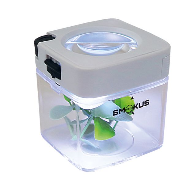 Smokus Focus Comet White, airtight storage container, magnification in the lid