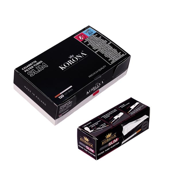 Bargain pack with 1x Korona Slim filling machine + 10x Korona Slim filter tubes 6.8mm, box of 120
