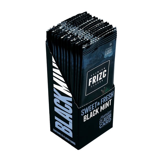 FRIZC Flavor Cards for flavoring, Sweet&Fresh Black Mint, 25 cards per box