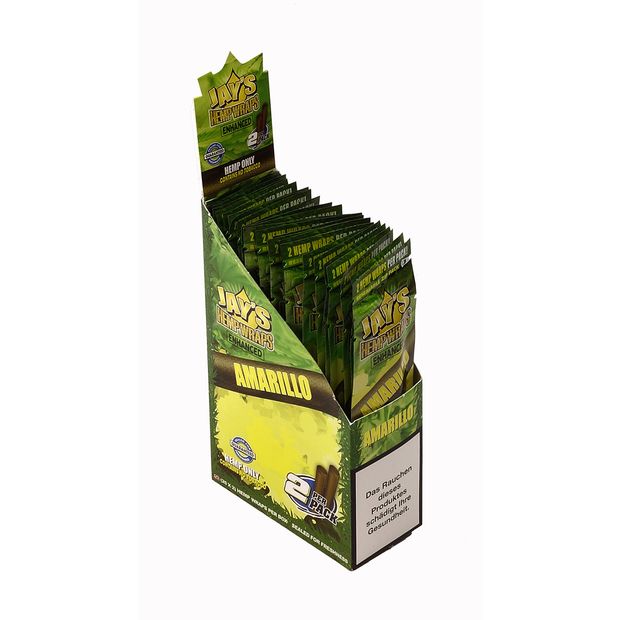 1 Box Juicy Jays Hemp Wraps Enhanced AMARILLO - made of hemp, no tobacco!