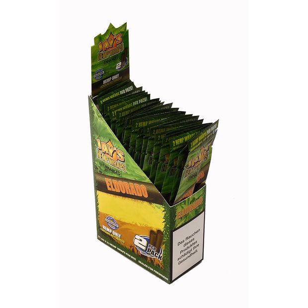 1 Box Juicy Jays Hemp Wraps Enhanced ELDORADO - made of hemp, no tobacco!