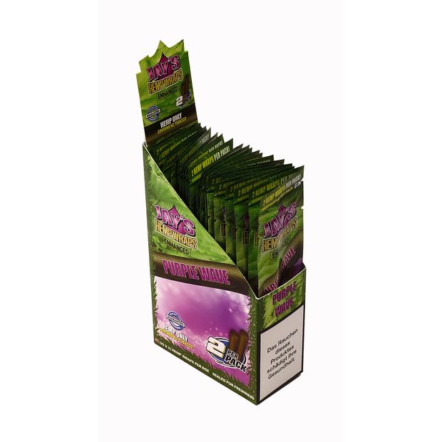 1 Box Juicy Jays Hemp Wraps Enhanced PURPLE WAVE - made of hemp, no tobacco!