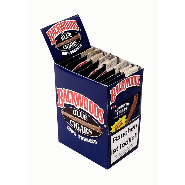 Backwoods Cigars Blue (vanilla flavor), 5 pieces per bag 1 box (8 bags)