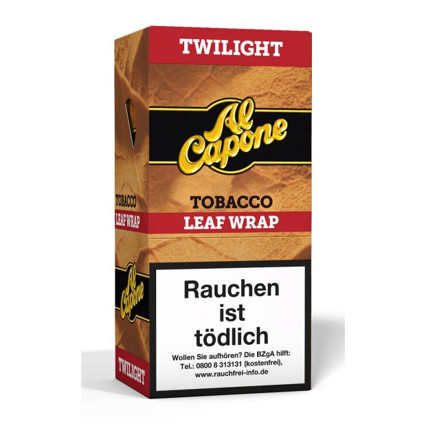 AL CAPONE Leaf Wraps, Twilight &ndash; ser, fruchtiger Tabakgeschmack - NEUE Verpackung: 18 Wraps pro Box!