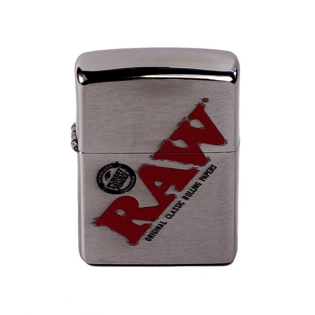 RAW Zippo Sturmfeuerzeug, silber und mit RAW-Logo