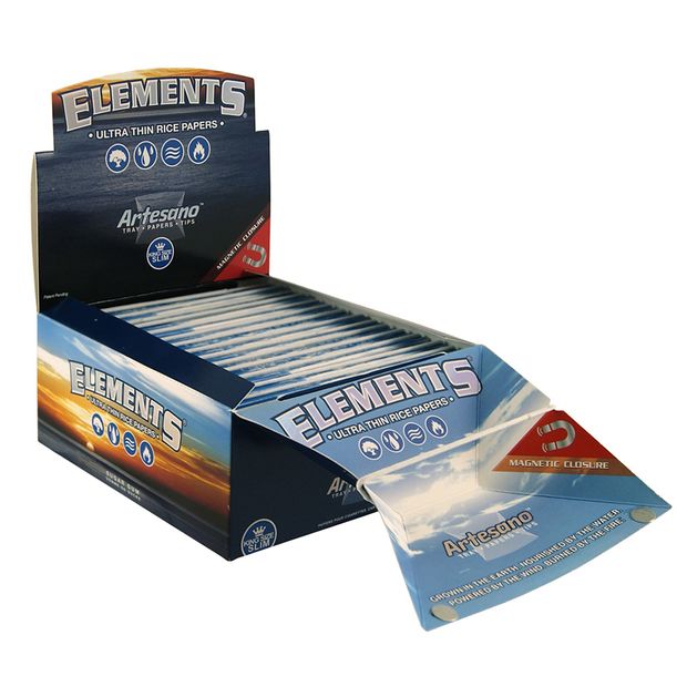 Elements Artesano King Size slim Tray + Papers + Tips Magnetverschluss 1 Box (15 Packungen / Packages)