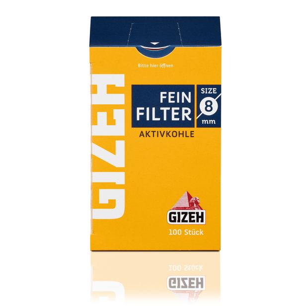 Gizeh active charcoal filter 8mm cigarette fine filter 10x 100