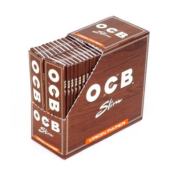 OCB Unbleached Virgin slim King Size Papers 1 box (50 booklets)