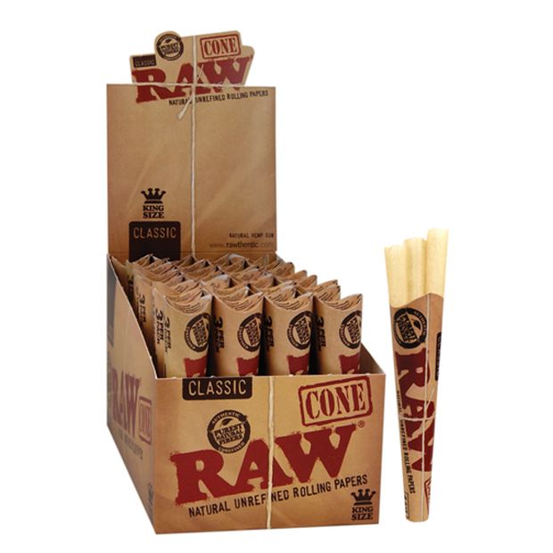 RAW Cones Classic vorgerollte Joints ungebleicht Cone King Size 5 Displays (160 Packungen, 480 Cones)