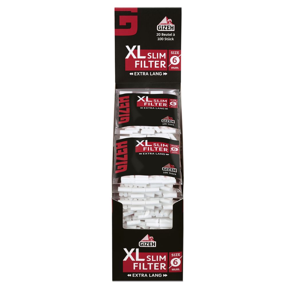 Gizeh Black XL Slim Filter 6mm Extra Long Cigarette Filters - Papergu, 3,95  €