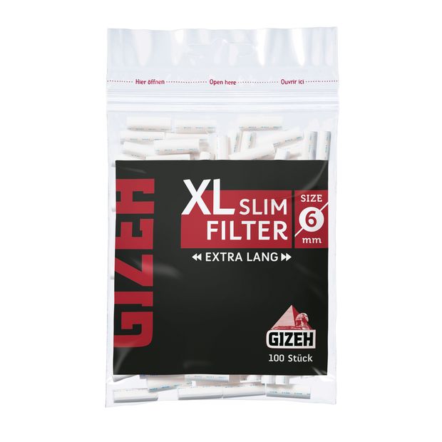 Gizeh Black XL Slim Filter 6mm Extra Long Cigarette Filters 100x 100 (5 boxes)