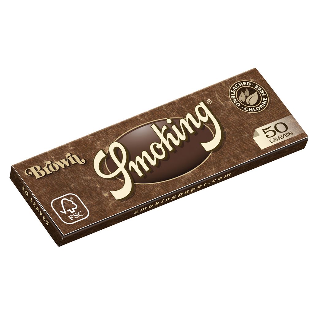 Smoking Brown Rolling Papers Full Box 50 Booklets Regular Size Unbleached 