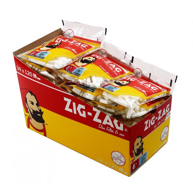 ZIG-ZAG Slim Filters 6 mm Cigarette Filters 1 box (34 bags)