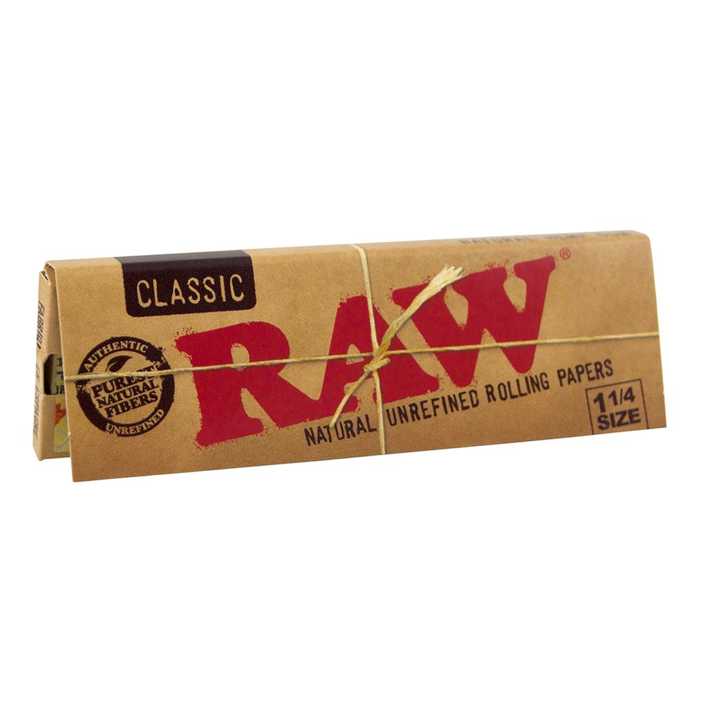Raw Classic solo ancho de fumar cigarrillos de tabaco natural Rolling Papers 5 paquetes 
