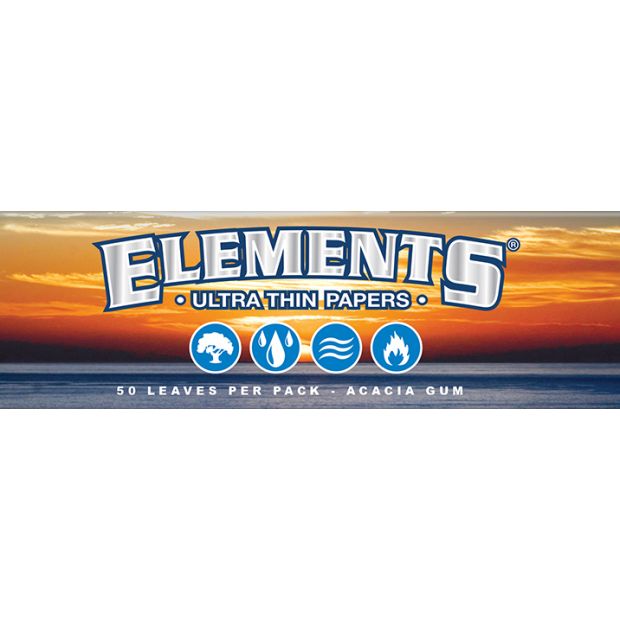 Elements 1 1/4 Medium Size Zigarettenpapier Reis Papers Ultra Dünn 10x Heftchen/ Booklets