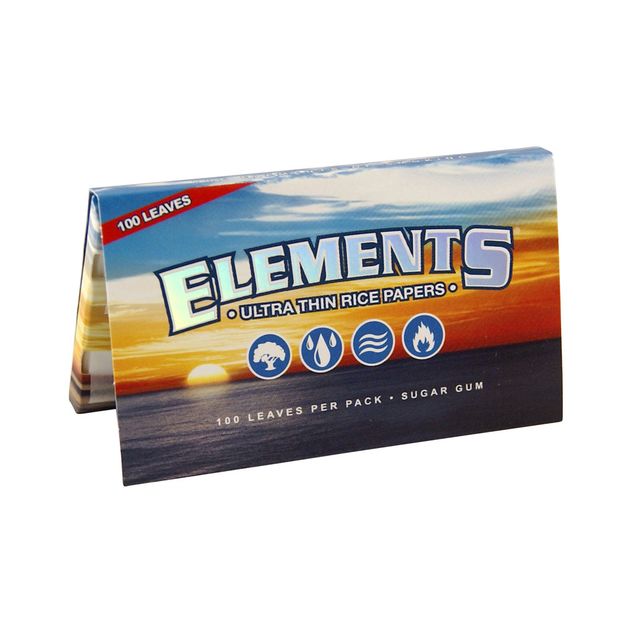 Elements kurze Zigarettenblättchen 100er Papers aus Reis ultradünn 10 Heftchen