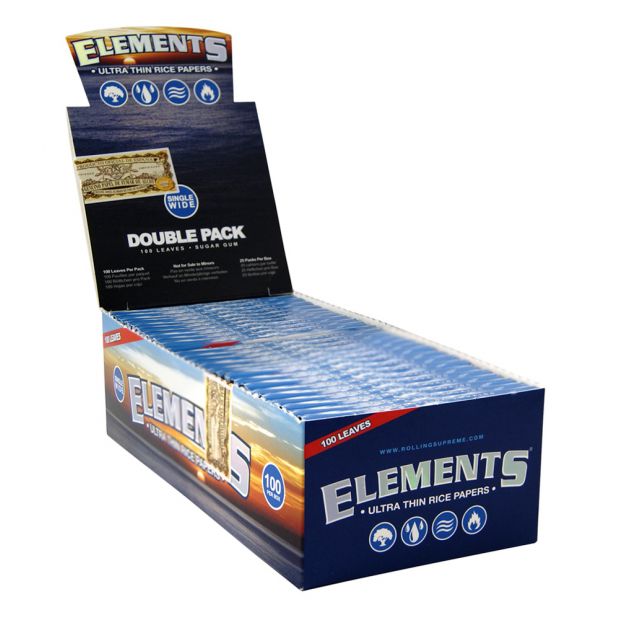 Elements short cigarette papers 100er single wide ultra thin 2 boxes (50 booklets)