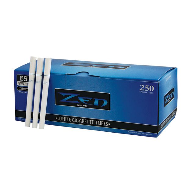 ZEN White Cigarette Tubes 250 per box 17mm Filter 5 boxes (1250 tubes)