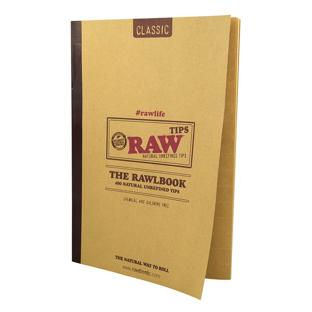RAW The RAWLBOOK 480 Classic Tips per Book unbleached