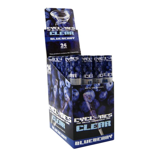 1 Box Cyclones CLEAR Blueberry Cones transparent pre-rolled