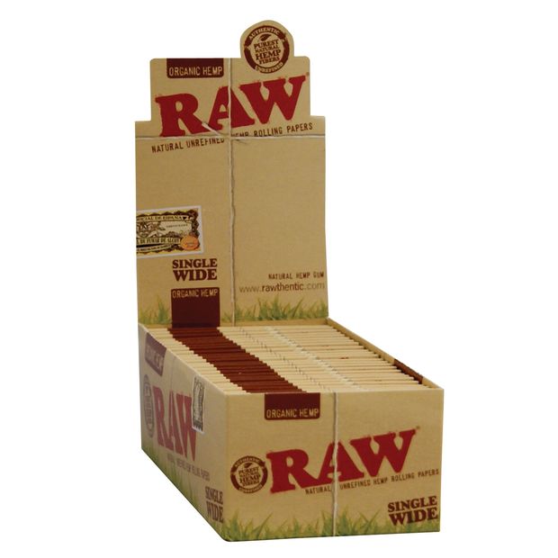 RAW Organic Single Wide kurze Blättchen Bio Hanf 5 Boxen (250x Booklets)