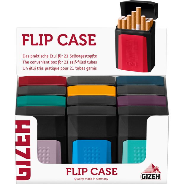 Gizeh Flip Case Box for self-filled cigarette tubes 3x Flip Cases