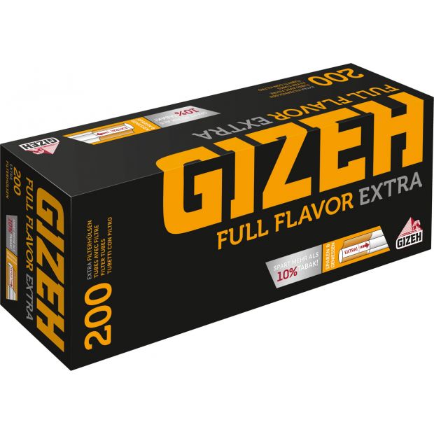 Gizeh Full Flavor Extra Filter Tubes Box of 200 extra long filter 1 box (200x tubes)