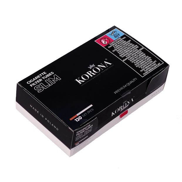 Korona Slim Filterhülsen 6,8mm Durchmesser 120er Box 1 Box (120x Hülsen)
