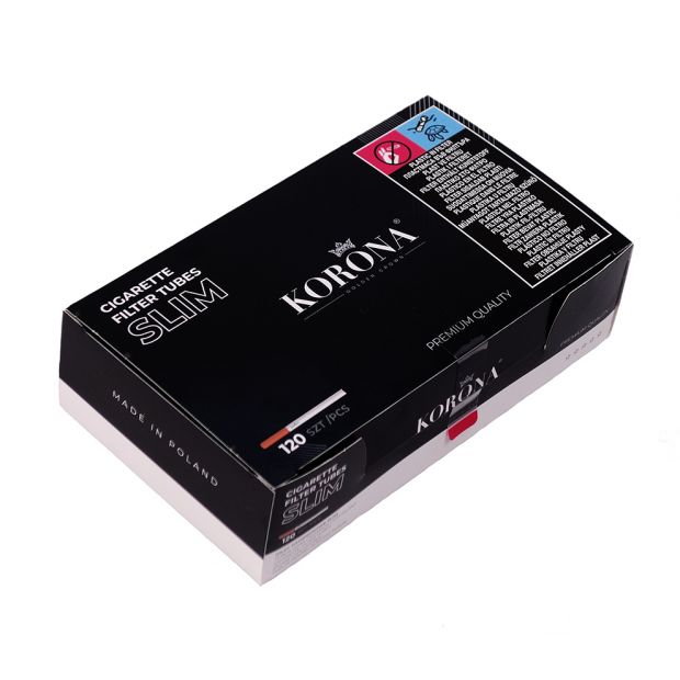 Korona Slim Filterhülsen 6,8mm Durchmesser 120er Box 5 Boxen (600 Hülsen)