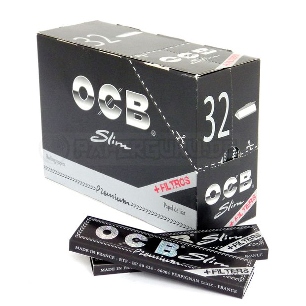 OCB Slim Papers + Tips King Size Blättchen und Filter integriert 1 Box (32 Heftchen)