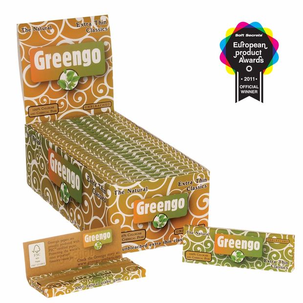Greengo Extra Thin Classics regular unbleached Papers 5 boxes (250 booklets)