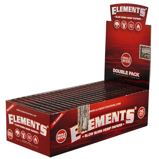 Elements Red Regular Size Papers from Hemp Double Window 1 box (25 booklets)